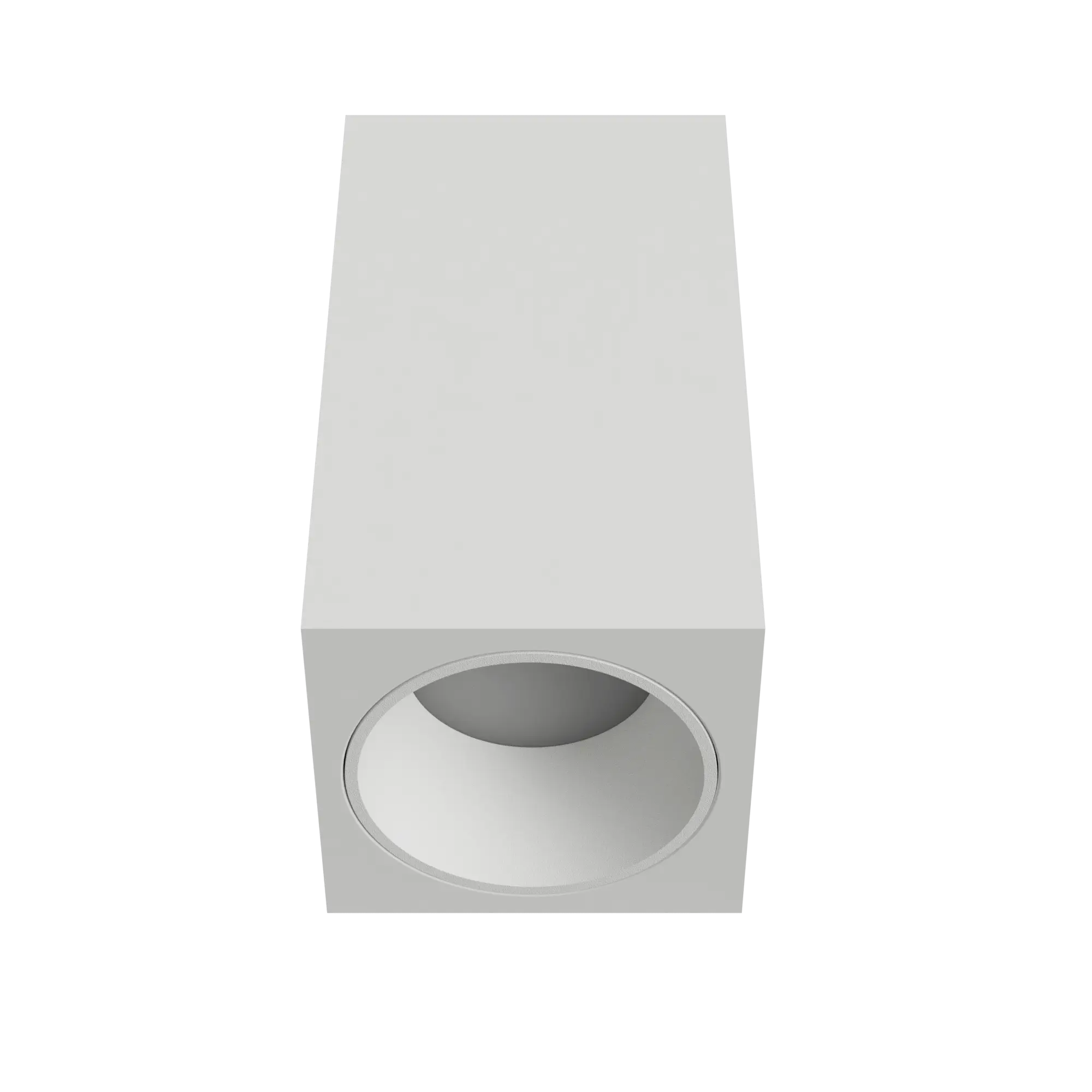 Plafone cubico in gesso con ghiera in alluminio colore bianco opaco posto a filo cforiginal